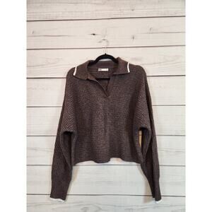 So Good For Life Women's Brown Stretch‎ V-Neck Long Sleeve Sweater Size Large